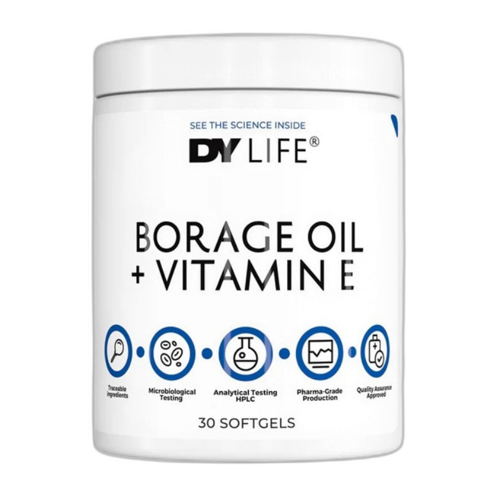 Dorian Yates DY LIFE Borage Oil + Vitamin E - 30 softgels