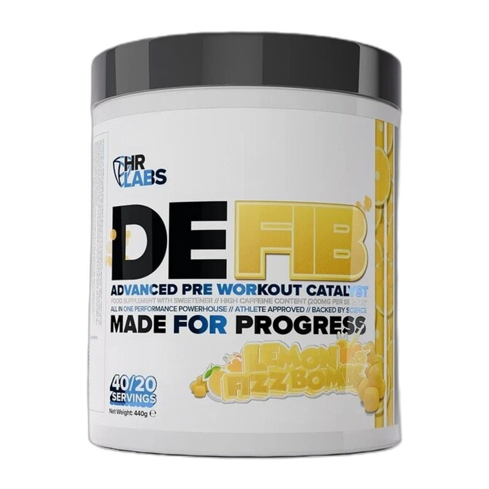 HR Labs Defib Advanced Pre Workout Catalyst, Lemon Fizz Bombs - 440g