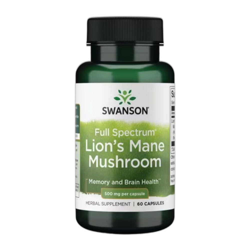 Swanson Full Spectrum Lion's Mane Mushroom, 500mg - 60 caps
