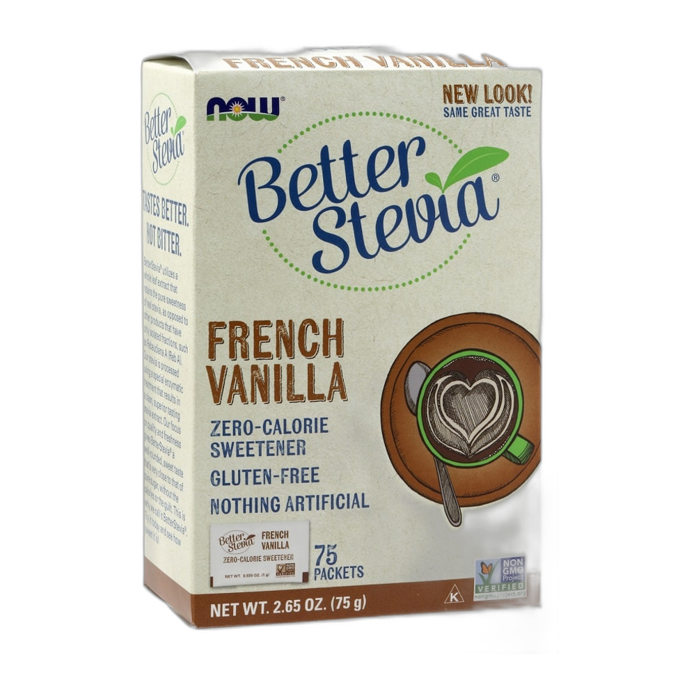 NOW Foods Better Stevia Packets, French Vanilla - 75 packets