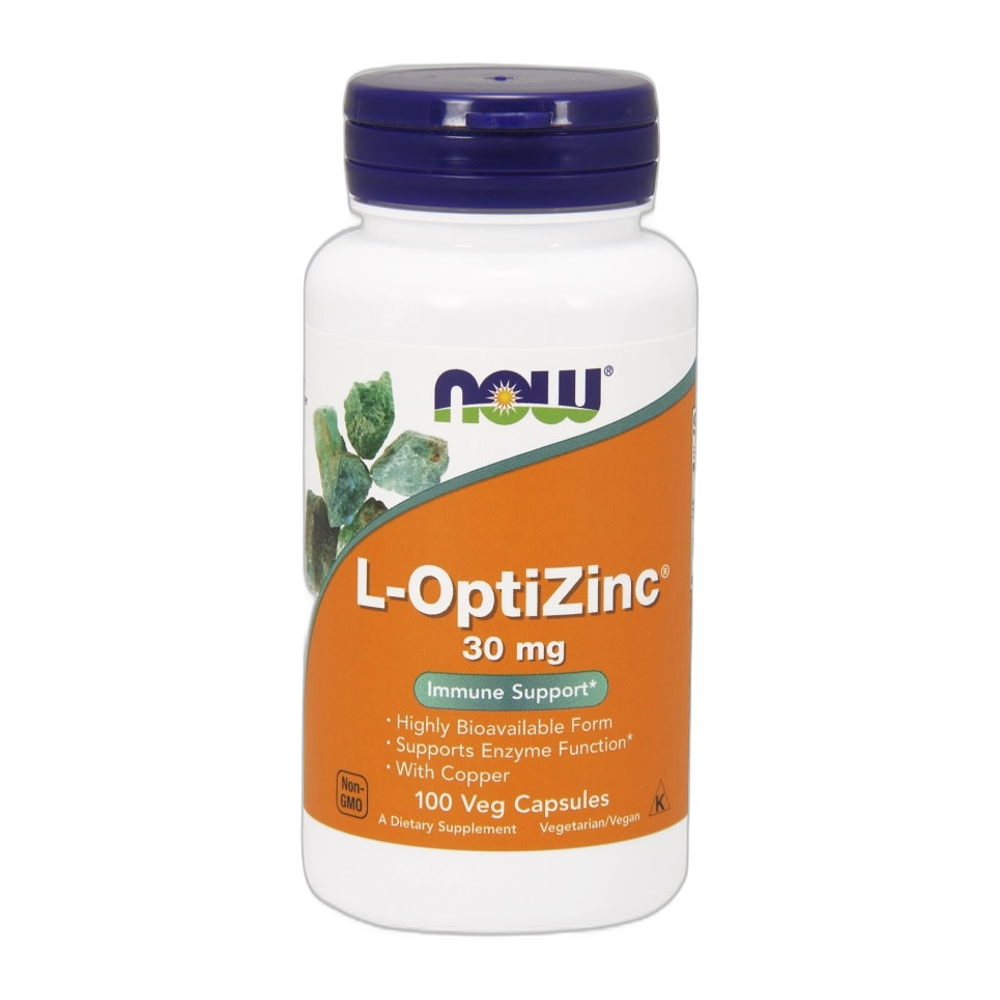 NOW Foods L-OptiZinc, 30mg - 100 vcaps