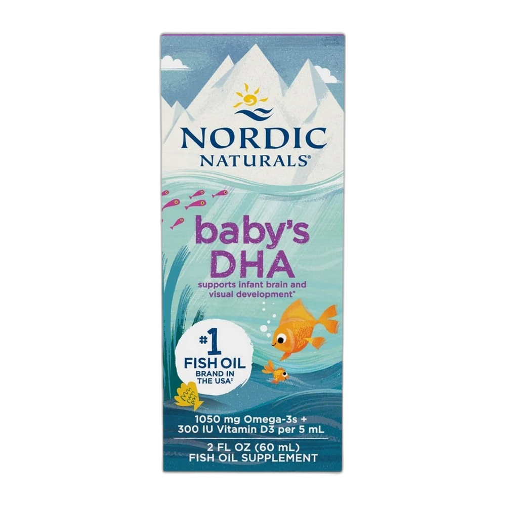 Nordic Naturals Baby's DHA Fish Oil, 1050mg Omega-3 with Vitamin D3 - 60 ml.