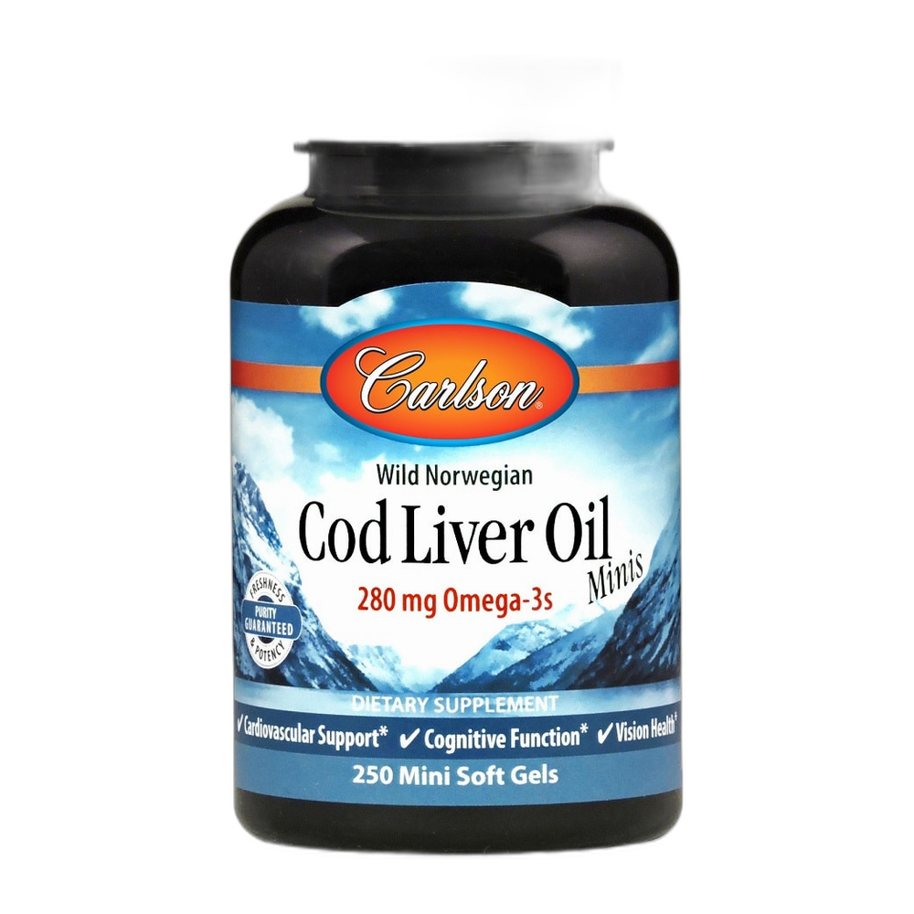 Carlson Labs Cod Liver Oil Minis, 280mg - 250 mini softgels