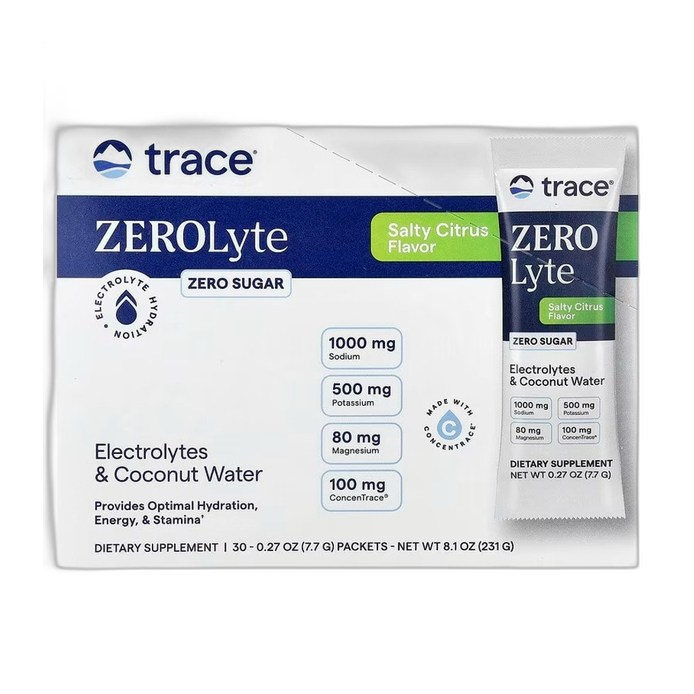 Trace Minerals ZEROLyte, Salty - 30 packets