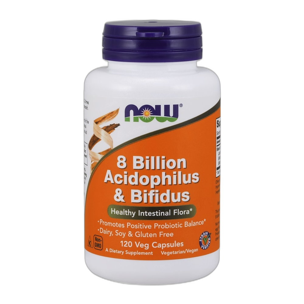 NOW Foods 8 Billion Acidophilus & Bifidus - 120 vcaps