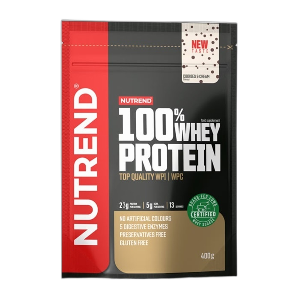 Nutrend 100% Whey Protein, Cookies & Cream - 400g