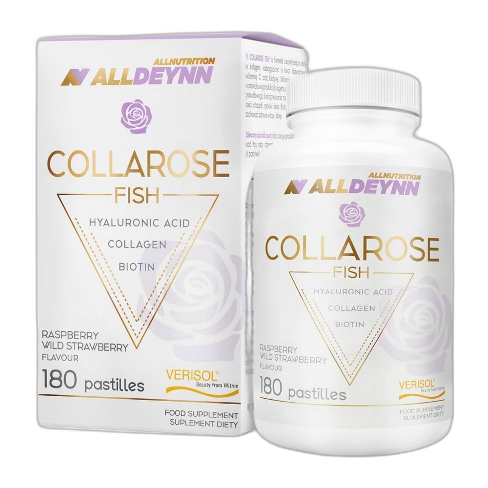 Allnutrition AllDeynn Collarose Fish, Raspberry Wild Strawberry - 180 pastilles