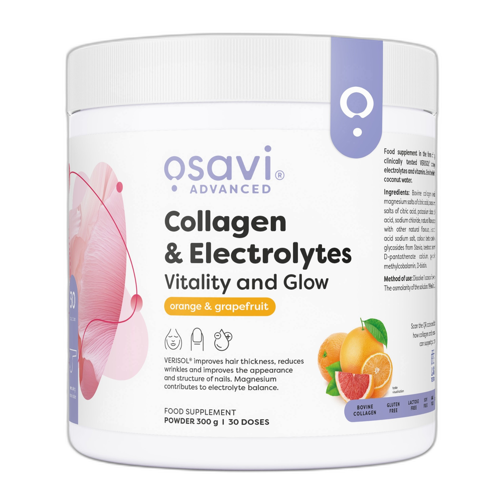 Osavi Collagen Electrolytes Vitality and Glow, Orange & Grapefruit - 300g