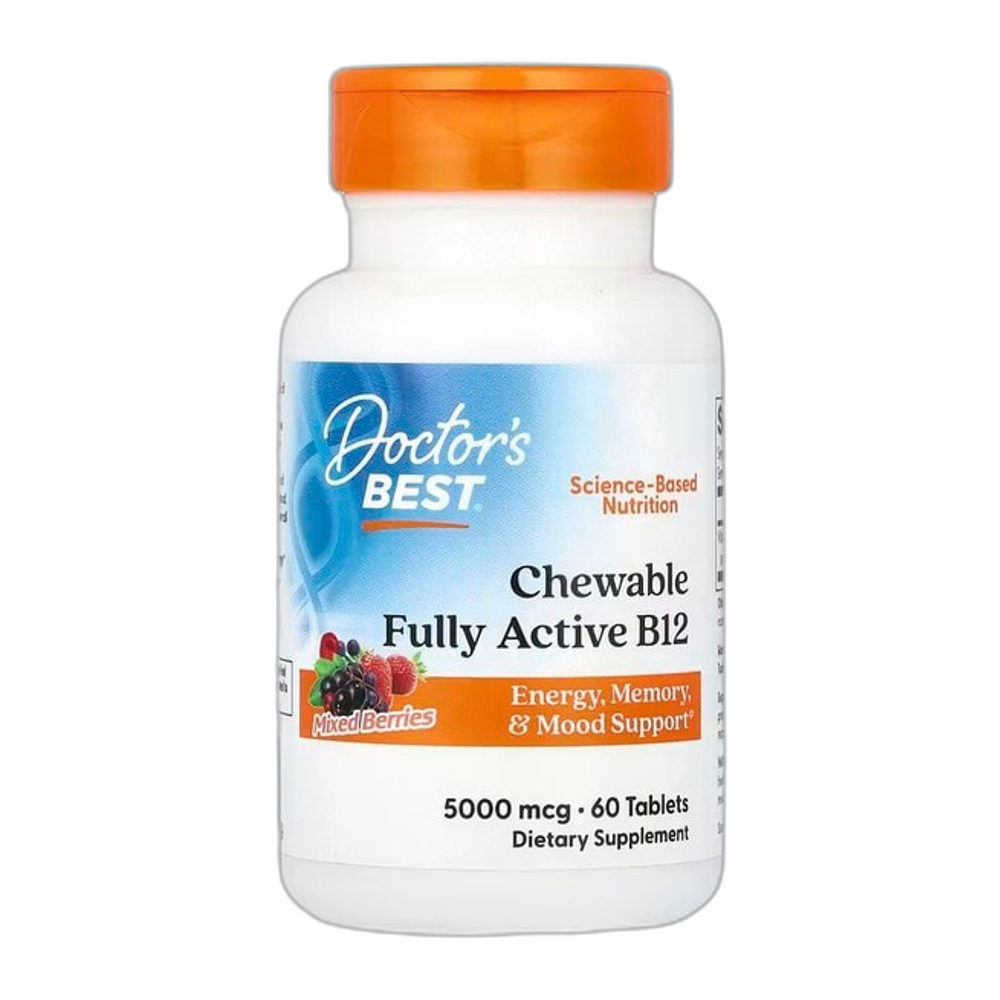 Doctor's Best Chewable Fully Active B12, Mixed Berries - 60 tabs