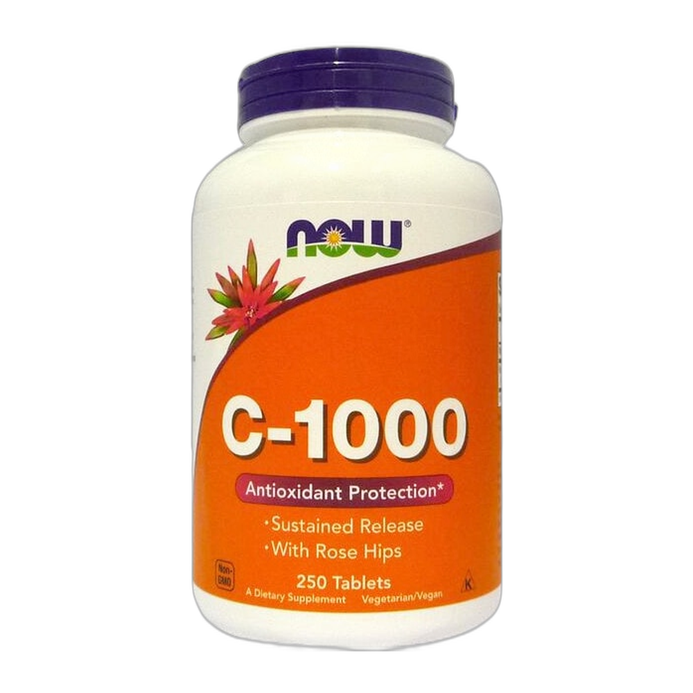NOW Foods Vitamin C-1000 with Rose Hips - Sustained Release - 250 tablets