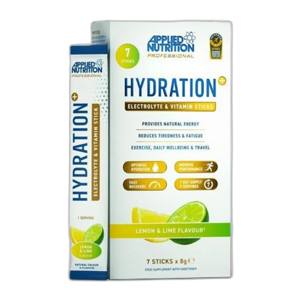 Applied Nutrition Hydration + Electrolyte & Vitamin Powder Stick Packs, Lemon & Lime - 7 x 8g