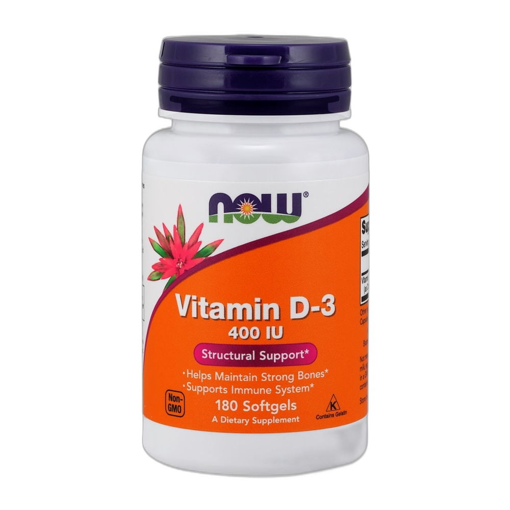 NOW Foods Vitamin D-3, 400 IU - 180 softgels