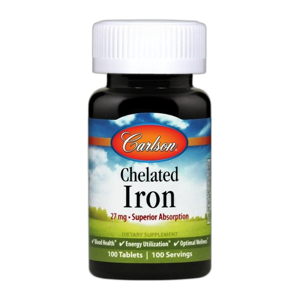 Carlson Labs Chelated Iron, 27mg - 100 tablets