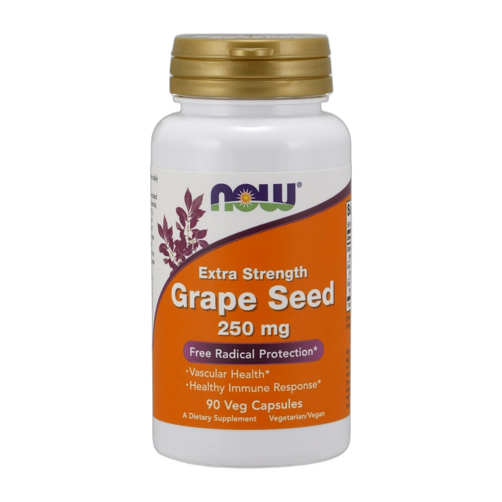 NOW Foods Grape Seed, 250mg Extra Strength - 90 vcaps