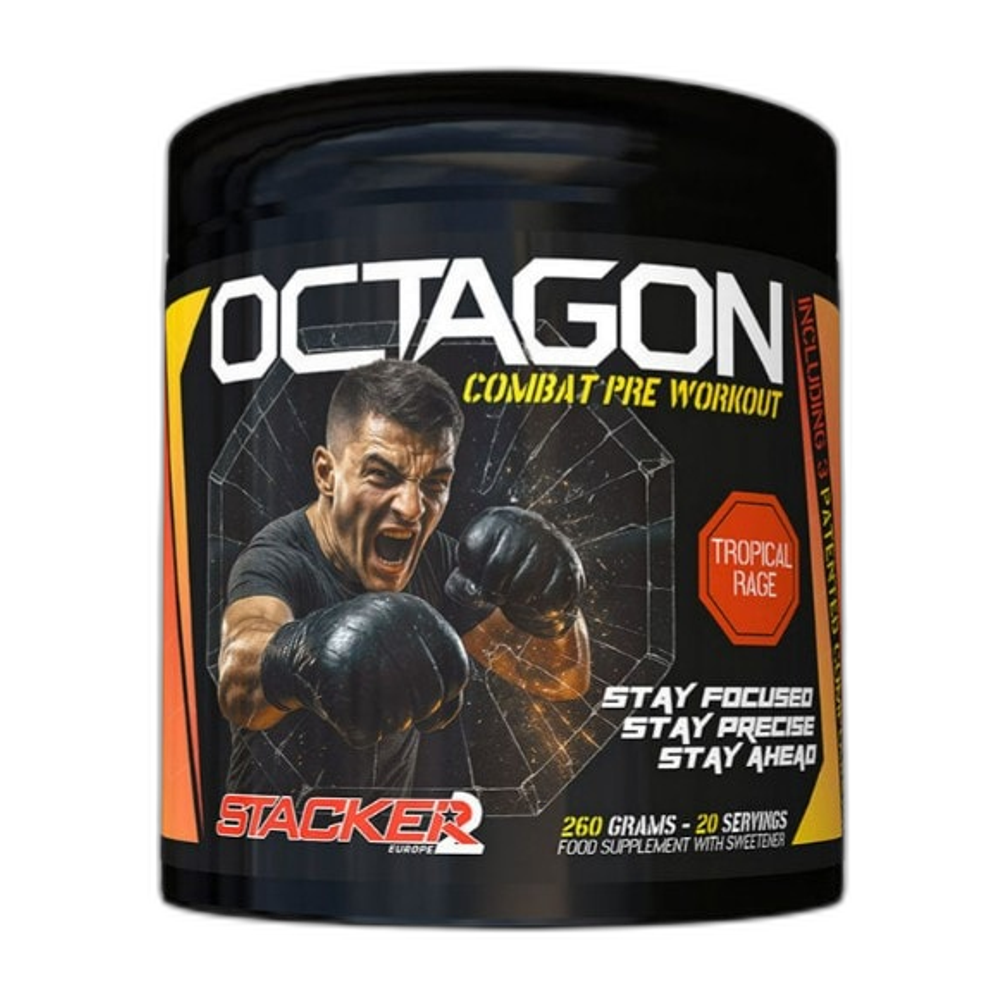 Stacker2 Europe Octagon Pre Workout, Tropical Rage - 260g