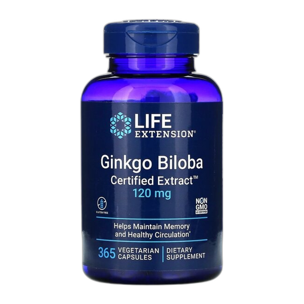 Life Extension Ginkgo Biloba, Certified Extract, 120mg - 365 vcaps