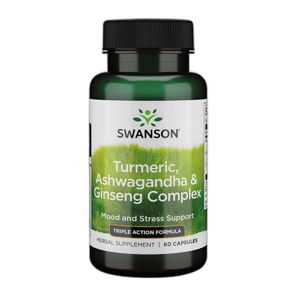 Swanson Turmeric, Ashwagandha & Ginseng Complex - 60 caps