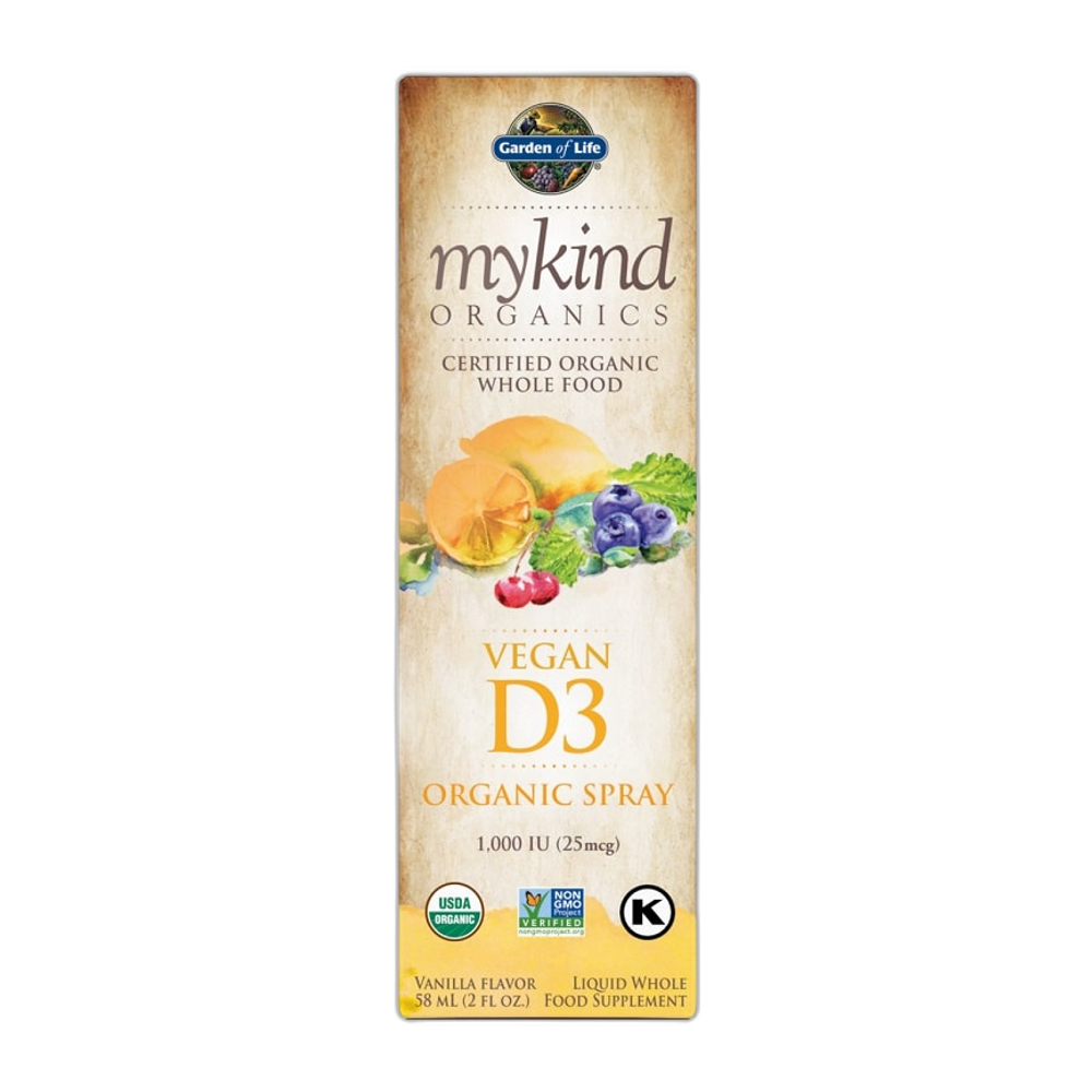 Garden of Life Mykind Vegan D3 Spray, 1000 IU (Vanilla) - 58 ml.