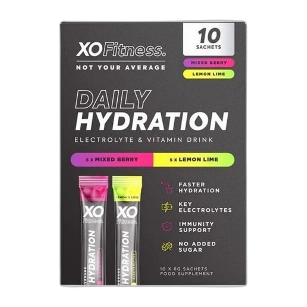 XO Fitness Daily Hydration, Mixed Berry & Lemon Lime - 10 x 6g