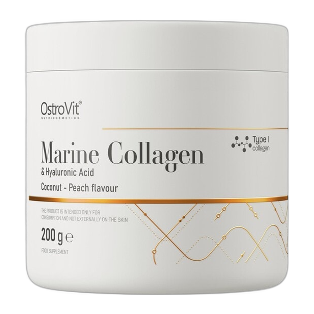 OstroVit Marine Collagen & Hyaluronic Acid, Coconut Peach - 200g