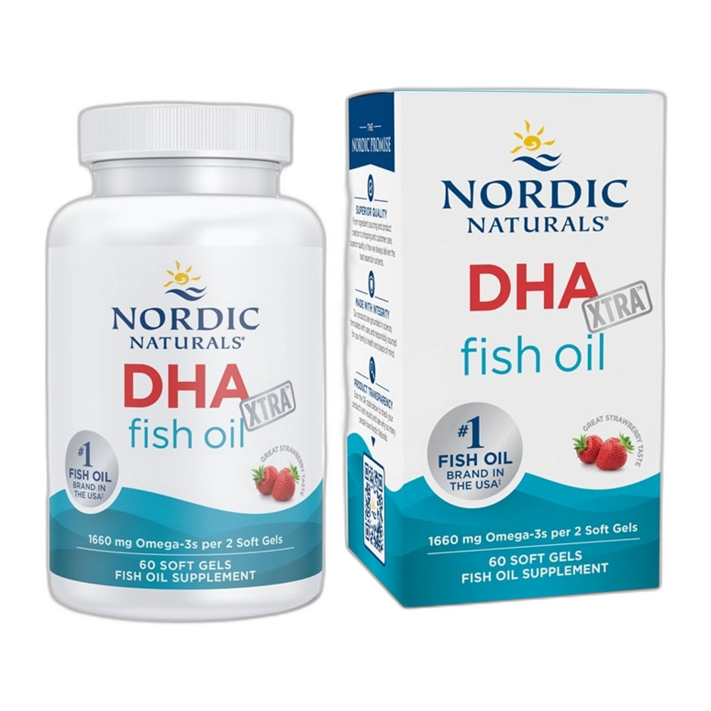 Nordic Naturals DHA Xtra, 1660mg Strawberry - 60 softgels