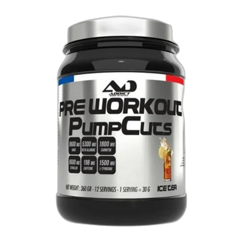 Addict Sport Nutrition Pre Workout Pump Cuts, Ice Tea - 360g