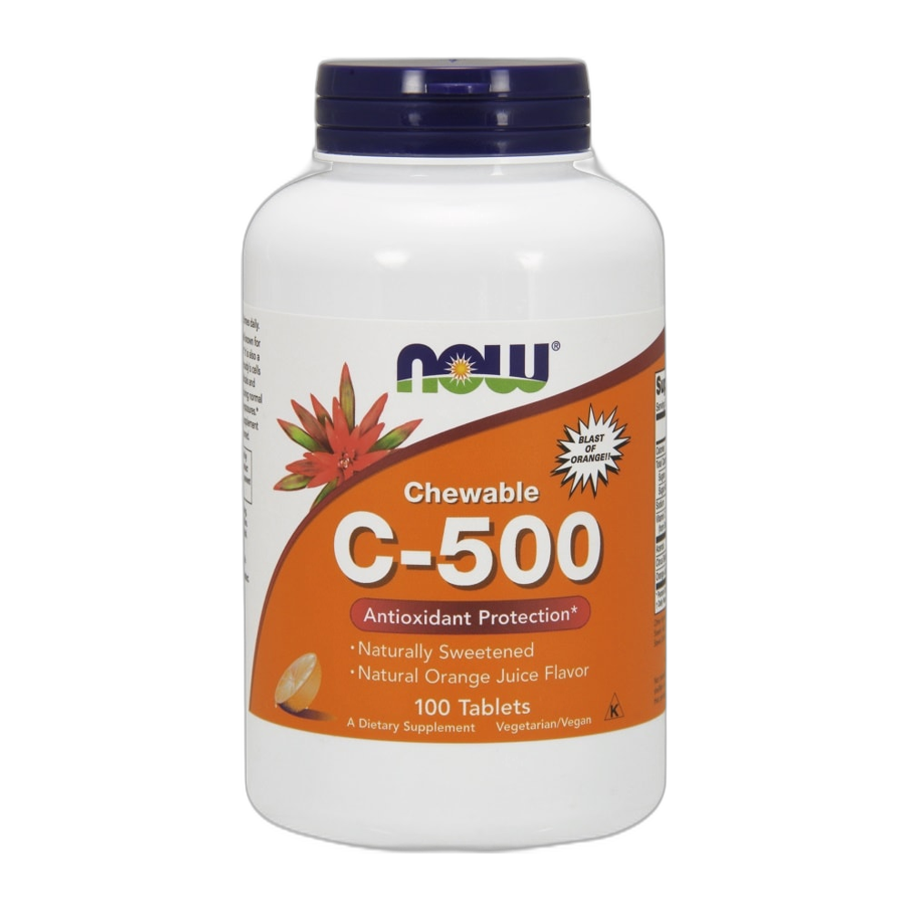 NOW Foods Vitamin C-500 Chewable, Orange - 100 tabs