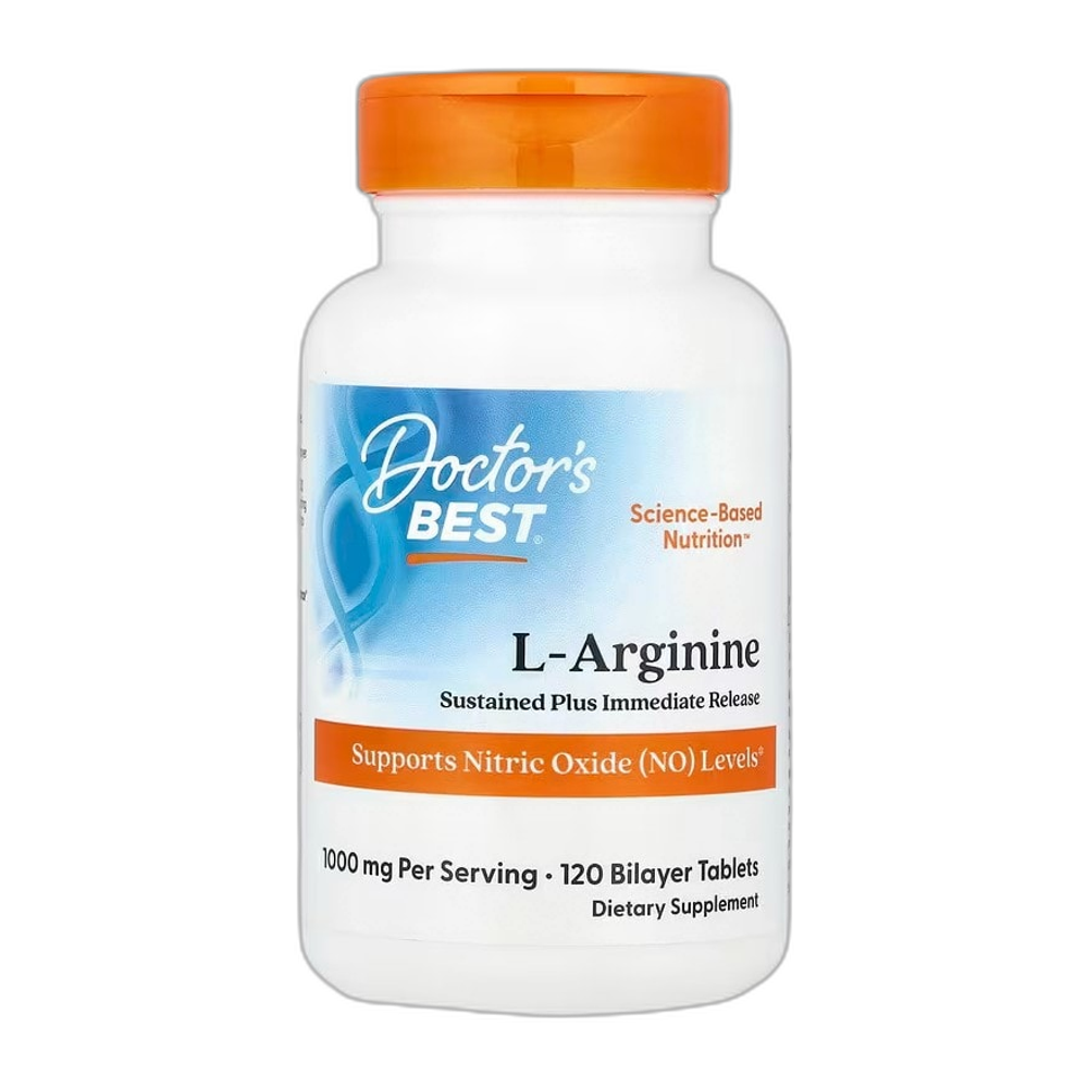 Doctor's Best L-Arginine - Sustained + Immediate Release, 1000mg - 120 tablets