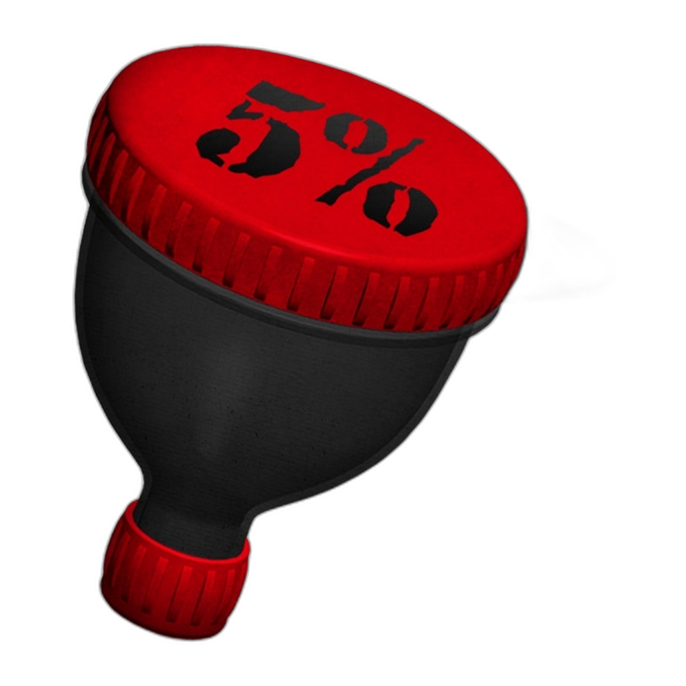 5% Nutrition 5% Funnel, Black & Red