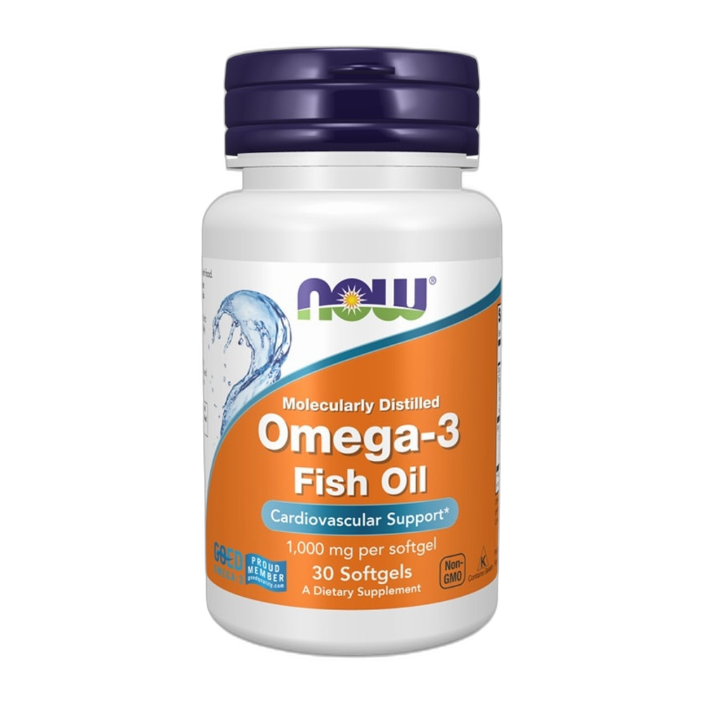 NOW Foods Omega-3 Fish Oil, Molecularly Distilled - 30 softgels