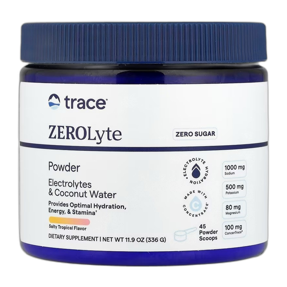 Trace Minerals ZEROLyte Powder, Salty Tropical - 336g
