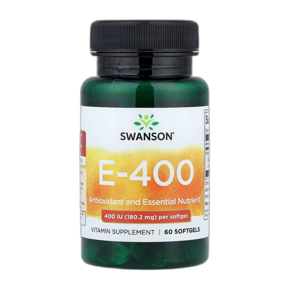 Swanson Vitamin E, 400 IU - 60 softgels