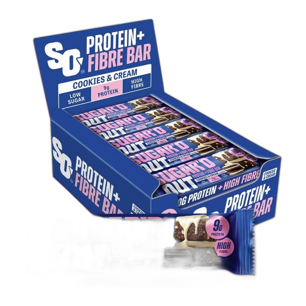 Sugar'd Out Protein + Fibre Bar, Cookies & Cream - 15 x 62g