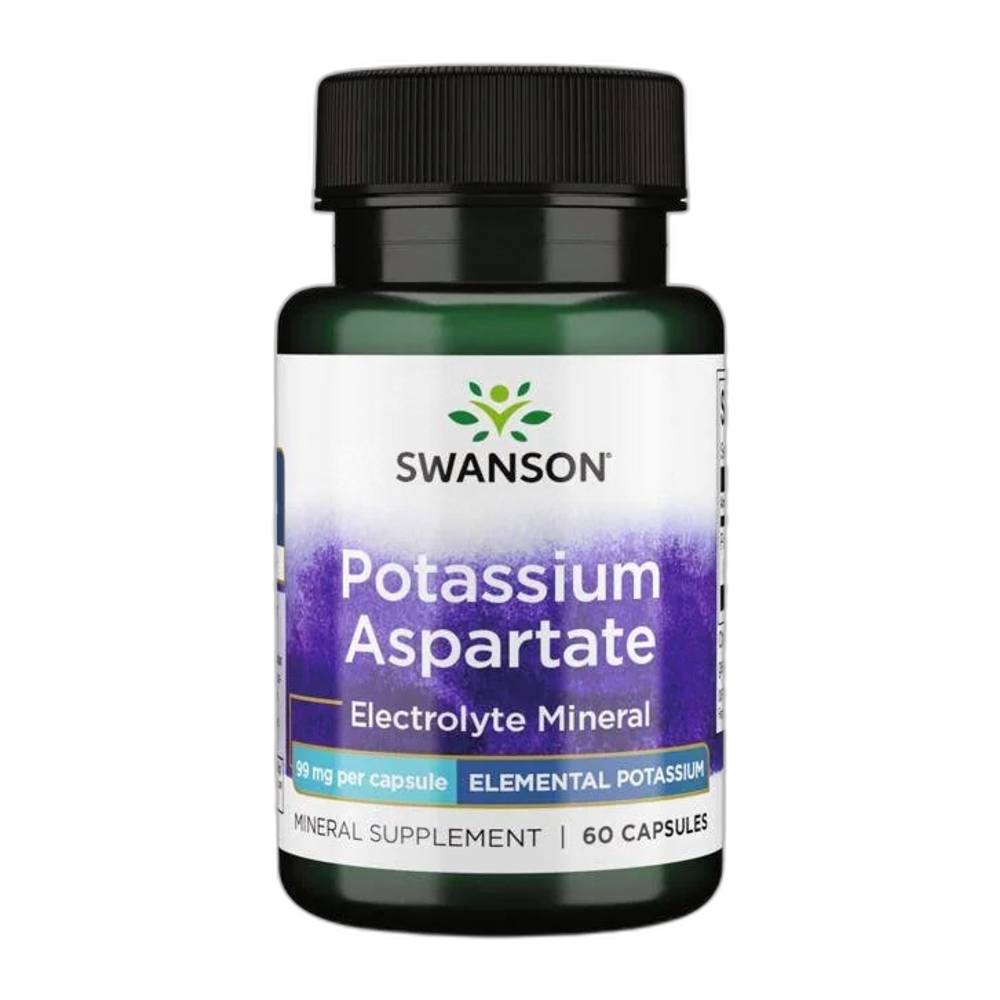 Swanson Potassium Aspartate, 99mg - 60 caps