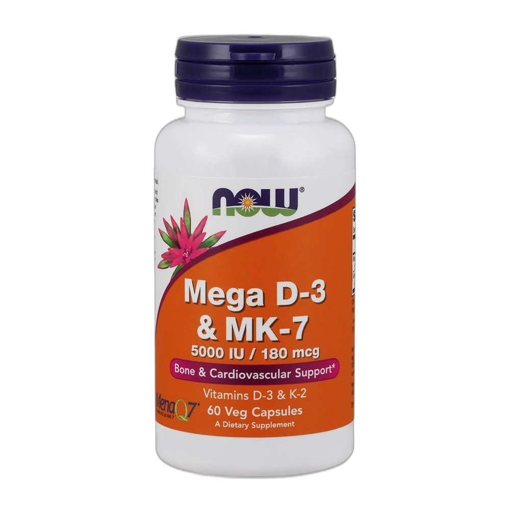 NOW Foods Mega D-3 & MK-7 - 60 vcaps