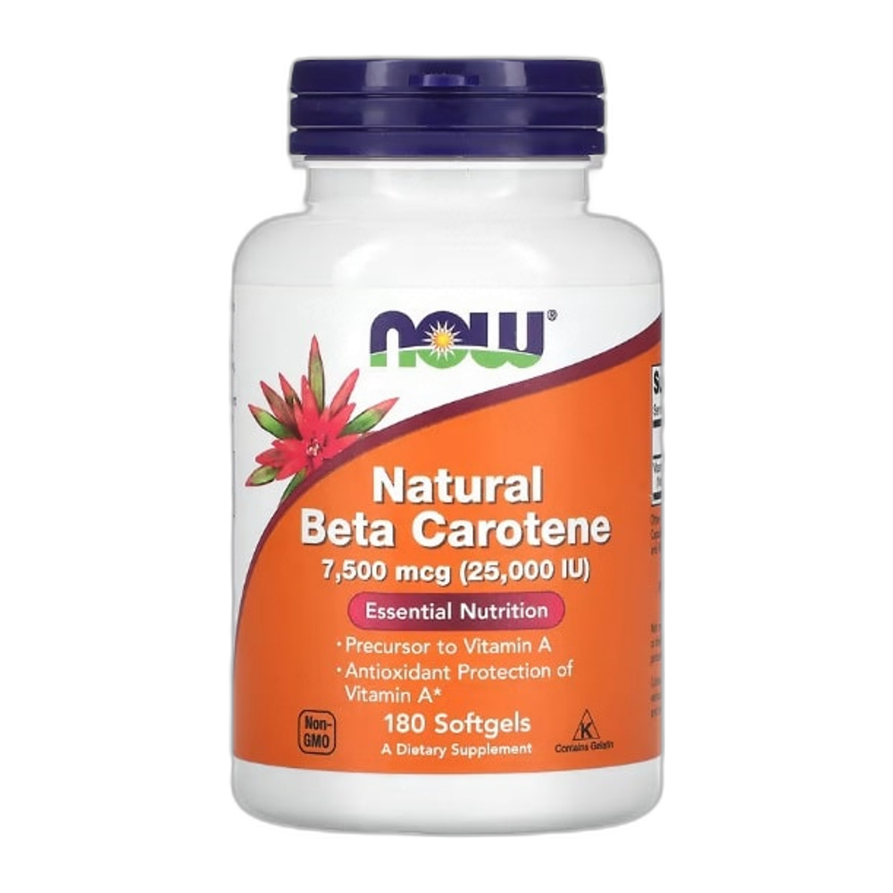 NOW Foods Beta Carotene Natural, 25 000 IU - 180 softgels