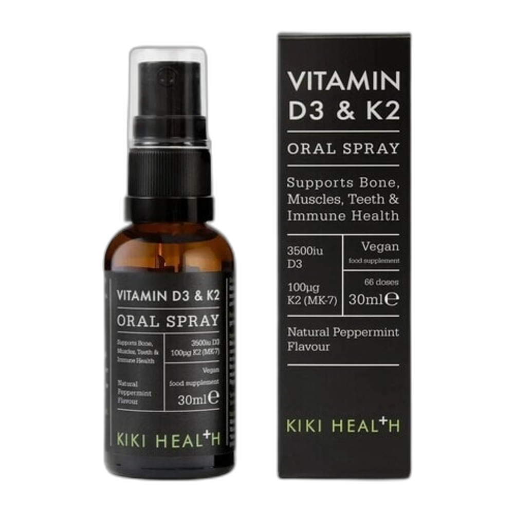 KIKI Health Vitamin D3 & K2 Oral Spray, Natural Peppermint - 30 ml.