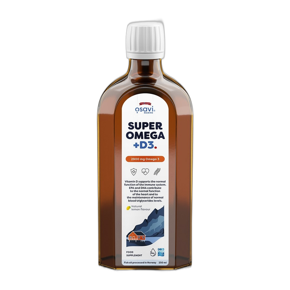 Osavi Super Omega + D3, 2900mg Omega 3 (Lemon) - 250 ml.