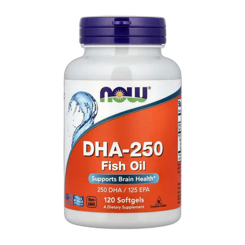 NOW Foods DHA-250 Fish Oil, 250 DHA / 125 EPA - 120 softgels