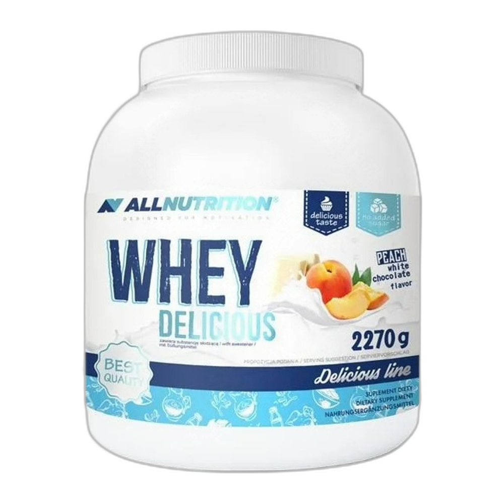 Allnutrition Whey Delicious, White Chocolate with Peach - 2270g