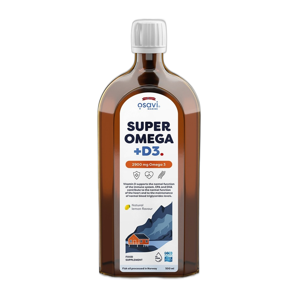 Osavi Super Omega + D3, 2900mg Omega 3 (Lemon) - 500 ml.
