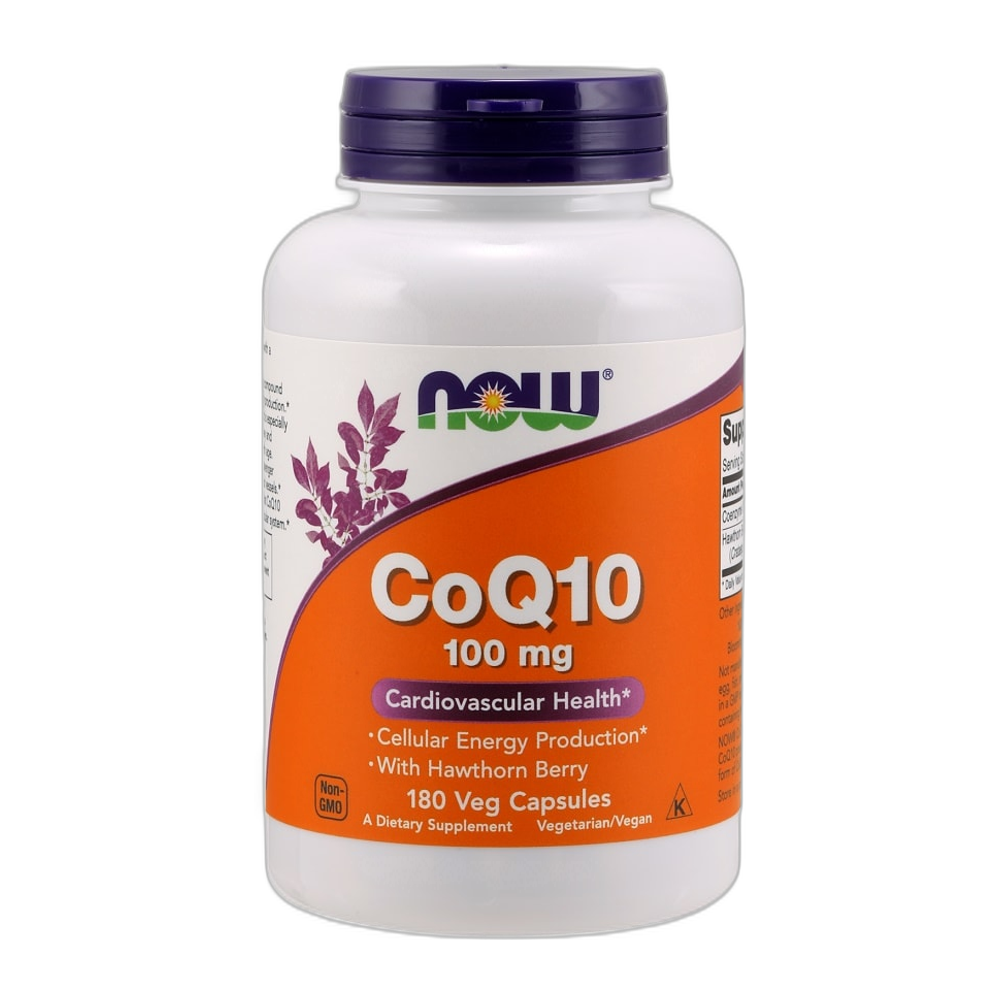 NOW Foods CoQ10 with Hawthorn Berry, 100mg - 180 vcaps