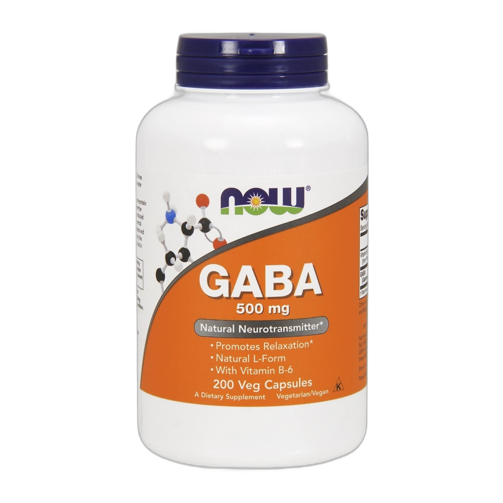 NOW Foods GABA with Vitamin B6, 500mg - 200 vcaps
