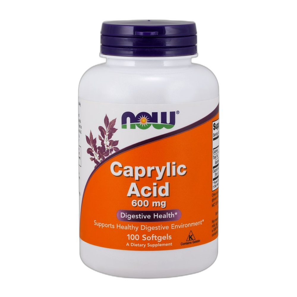 NOW Foods Caprylic Acid, 600mg - 100 softgels