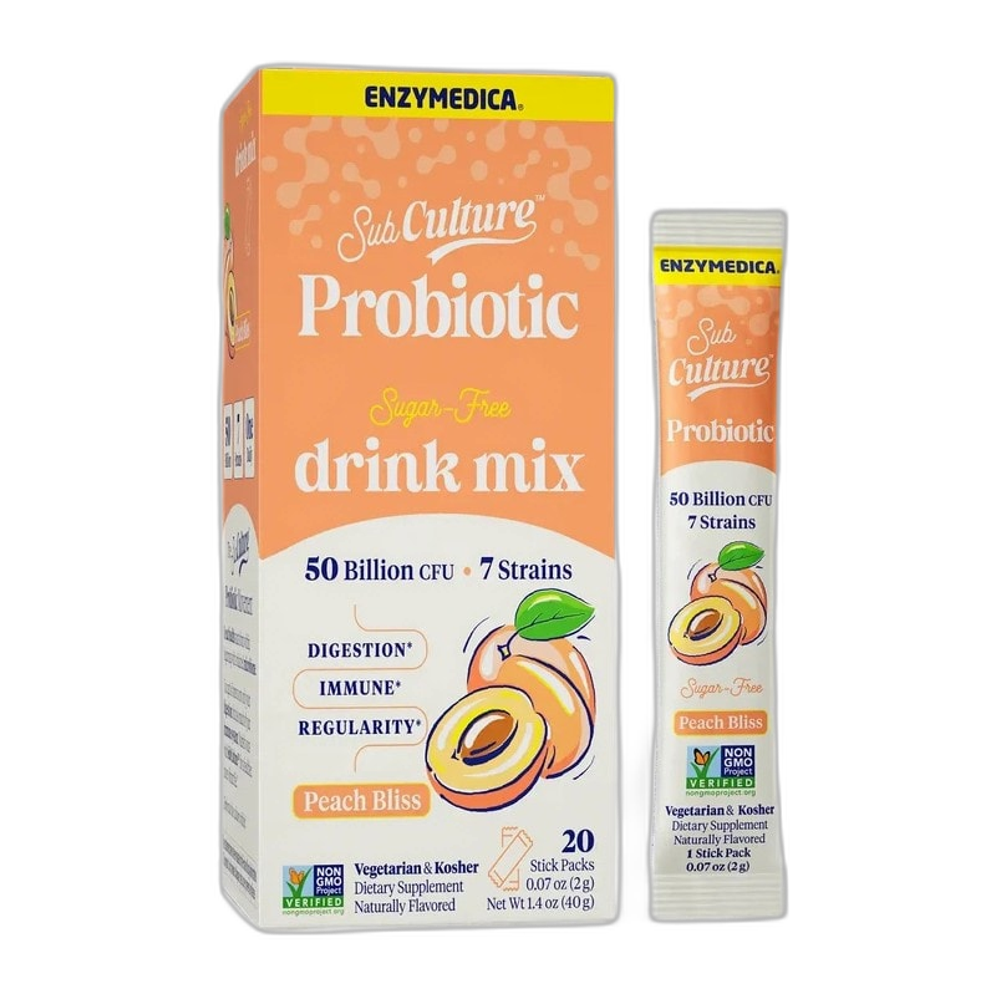 Enzymedica SubCulture Probiotic Drink Mix Stick Packs - 20 x 2g