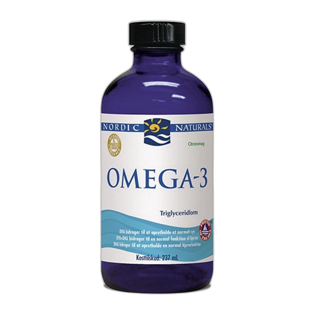 Nordic Naturals (Danish Label) Omega-3 Fiskeolie, 1560mg Lemon - 237 ml.