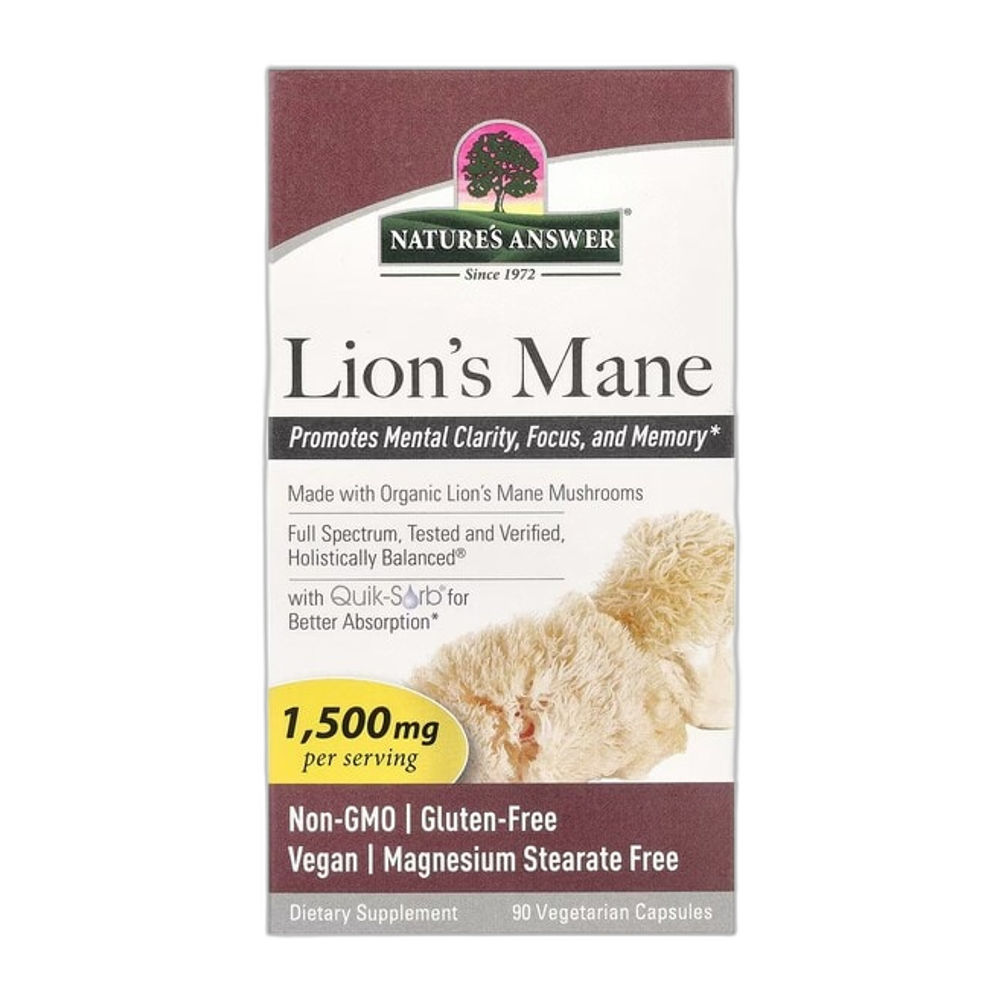 Nature's Answer Lion's Mane, 1500mg - 90 vcaps