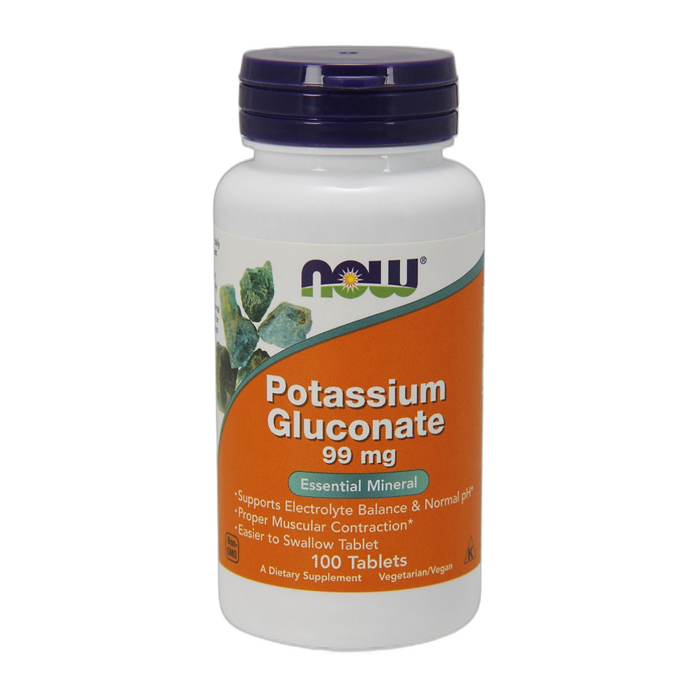NOW Foods Potassium Gluconate, 99mg - 100 tablets