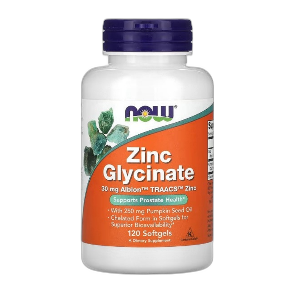 NOW Foods Zinc Glycinate - 120 softgels
