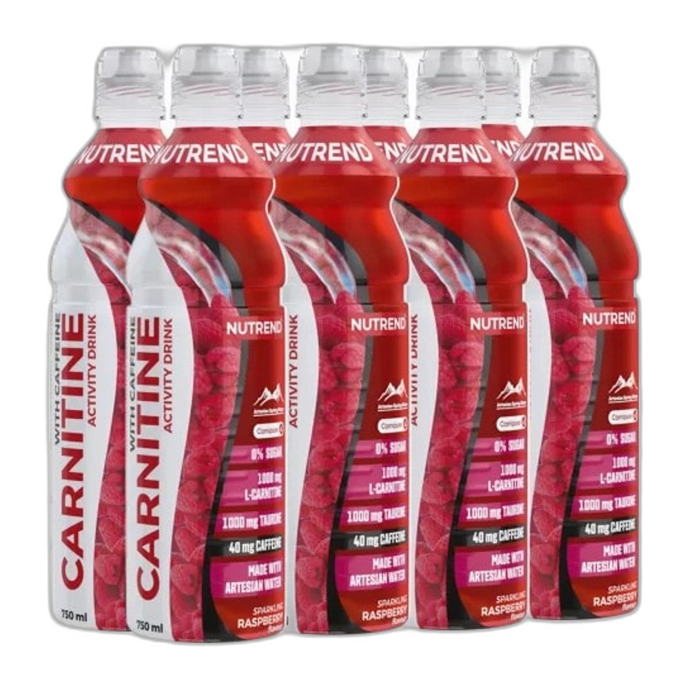 Nutrend Carnitine Activity Drink with Caffeine, Sparkling Raspberry - 8 x 750 ml.